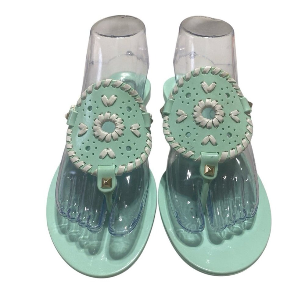 Jack Rogers Collins Jelly Sandals Women Size 7 Mint Green Thong Flip Flops
